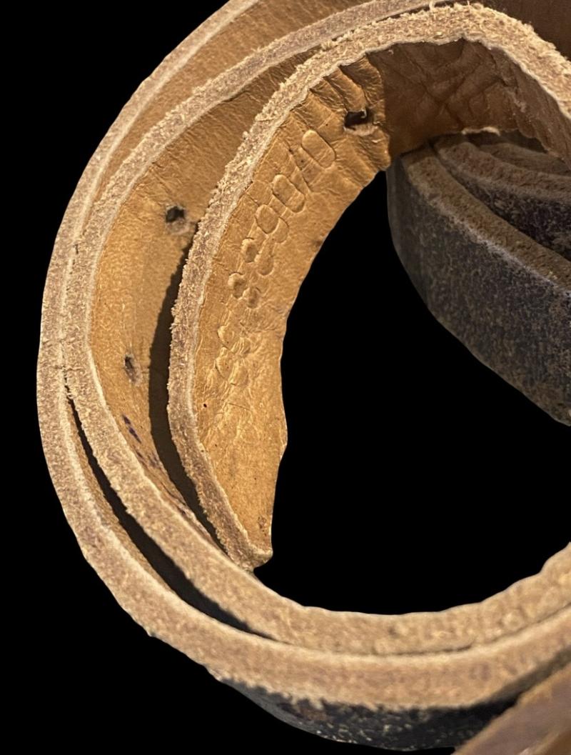 German Army Black Leather 50cm Utility Strap Wartime Dated/Coded