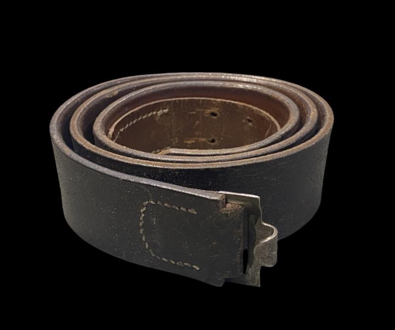 German Black Leather Combat Belt Marke 4/41 95cm