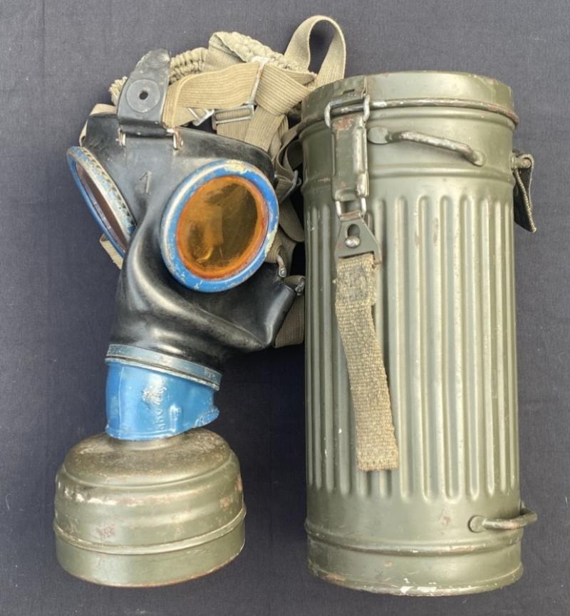Late War 1944 German GM30 Gas Mask Set