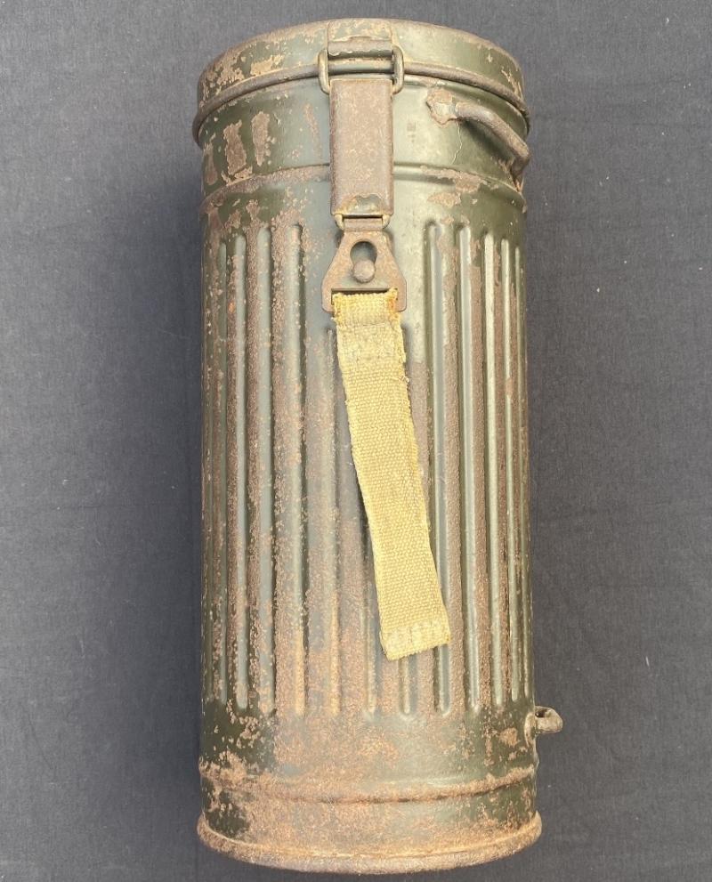 German Infantryman’s Gas Mask Tin Gefreiter Heinrich Kohler