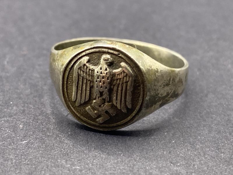 German Army Officers Private Purchase Long Service Silver Ring