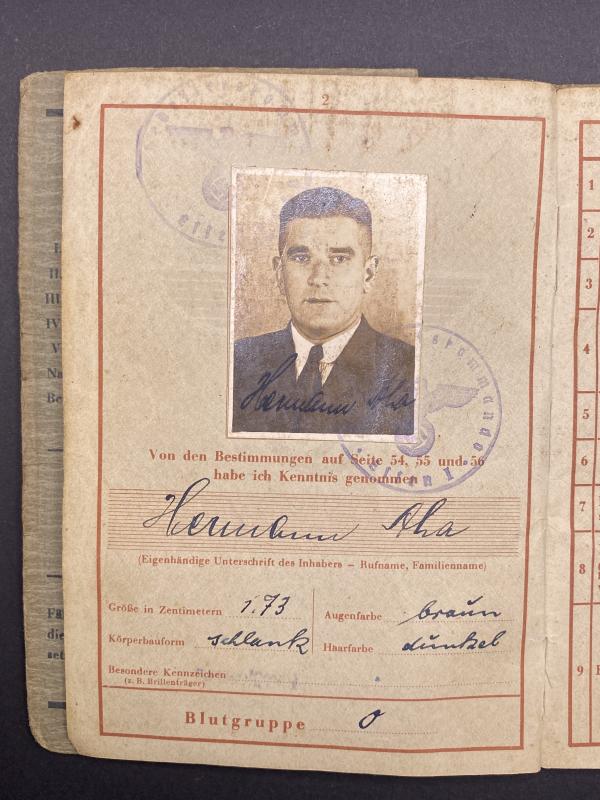 German Army Wehrpass Hermann Ana Pioneer Battalion 699