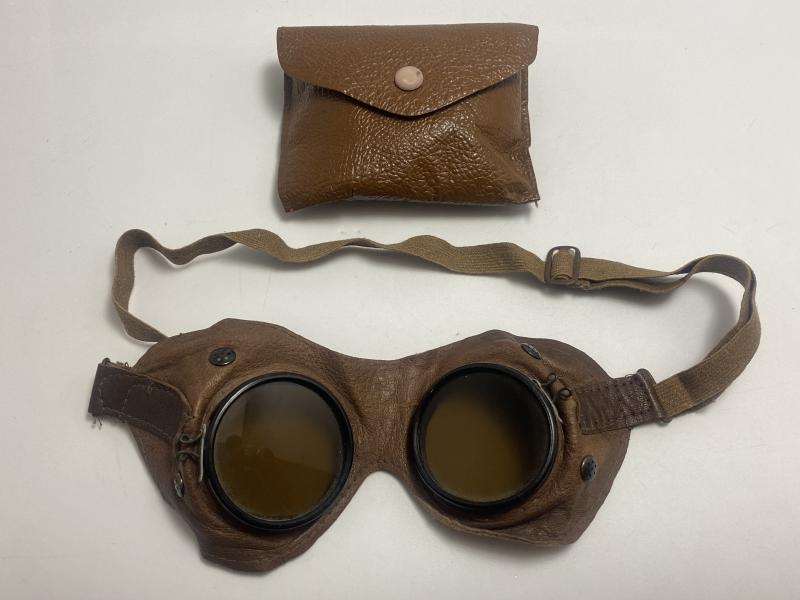 German Leather Goggles With Pouch