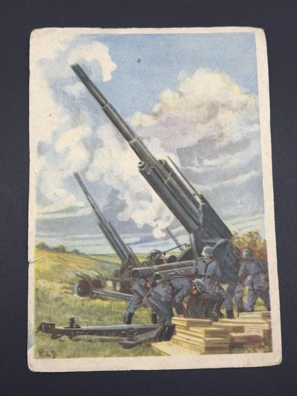 Luftwaffe Flak Feldpost Postcard 6X4 1944