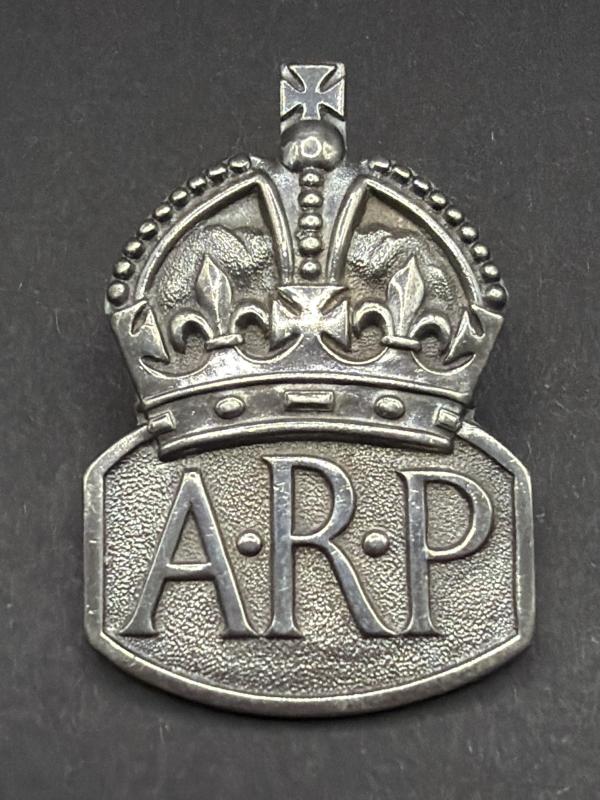 Silver Air Raid Precautions Lapel Badge