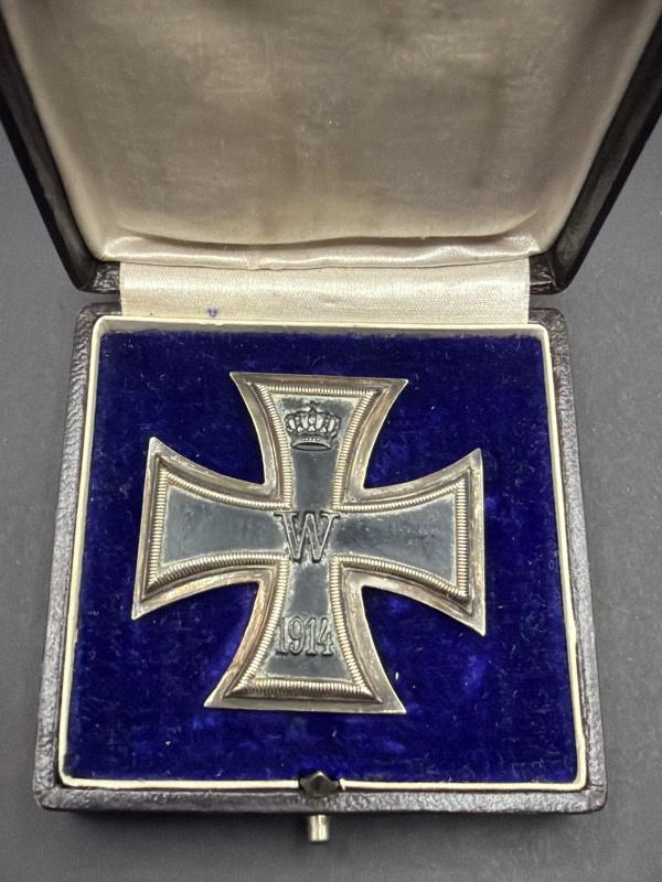 WW1 Iron Cross First Class Boxed Maker Marked H.B.G.