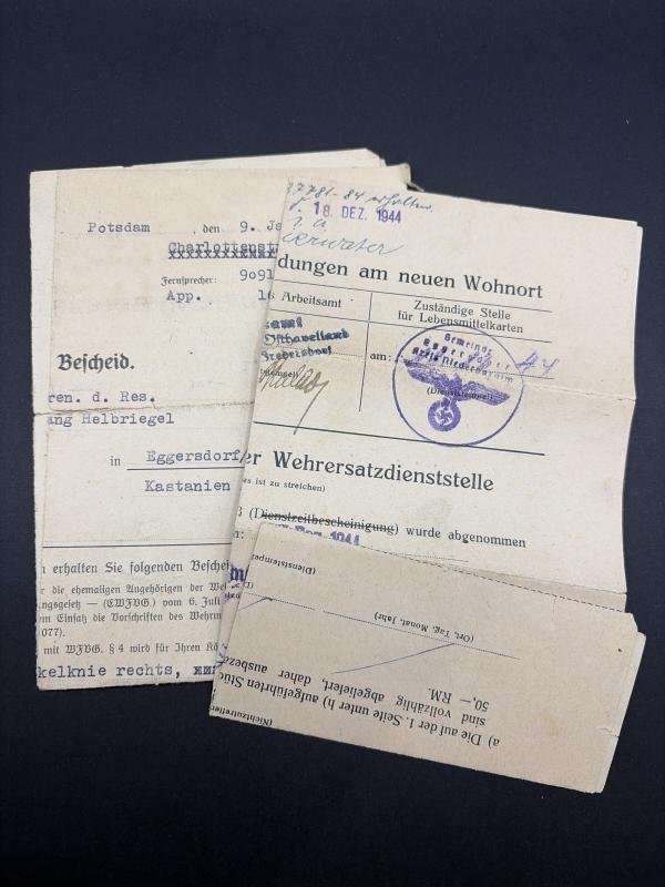 German Army Wehrpass Soldat Wolfgang Hellriegel Inf.Rgt.257