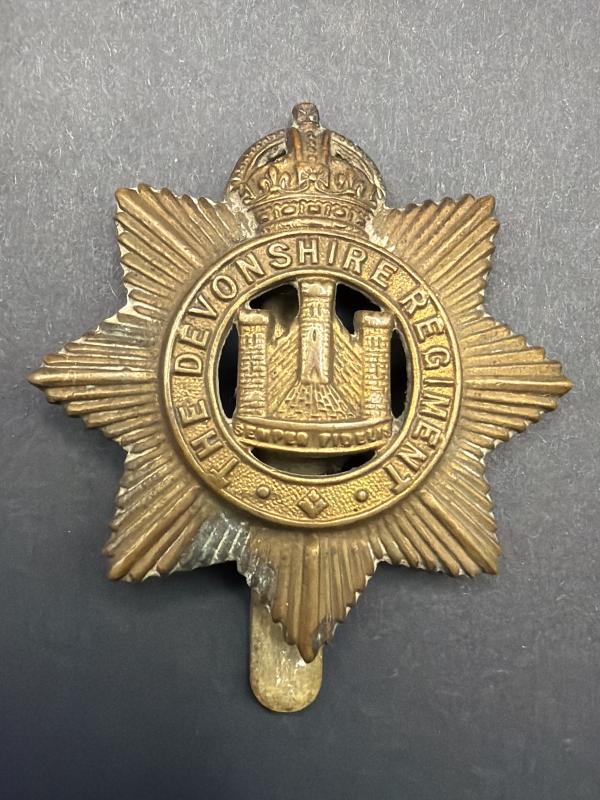 WW1 1916 Economy Pattern The Devonshire Regiment Cap Badge