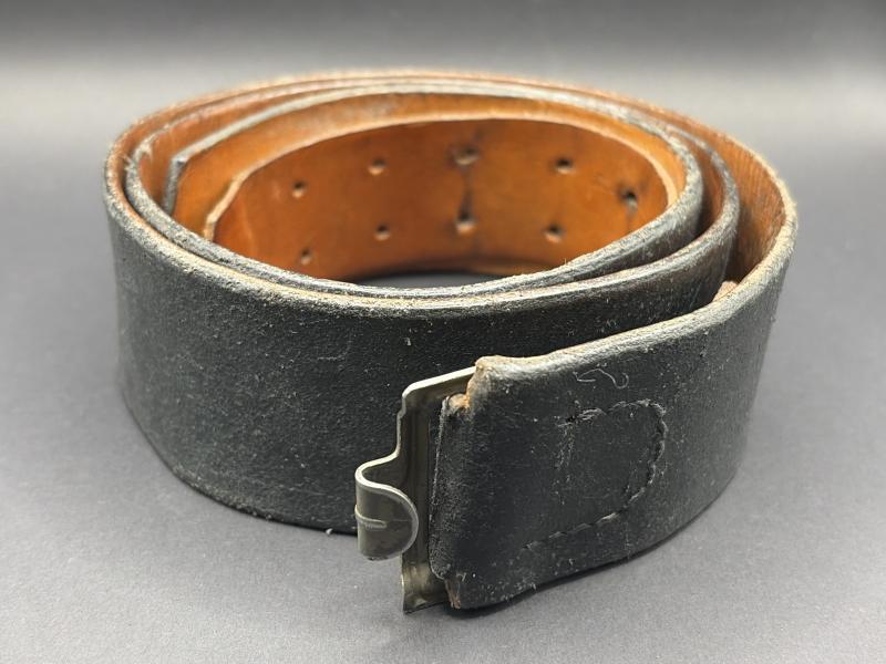 German Army Black Leather Belt 90cm Rbn.Nr.