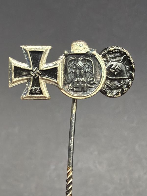 Miniature Stick Pin EK2, Ost Medal & Wound Badge