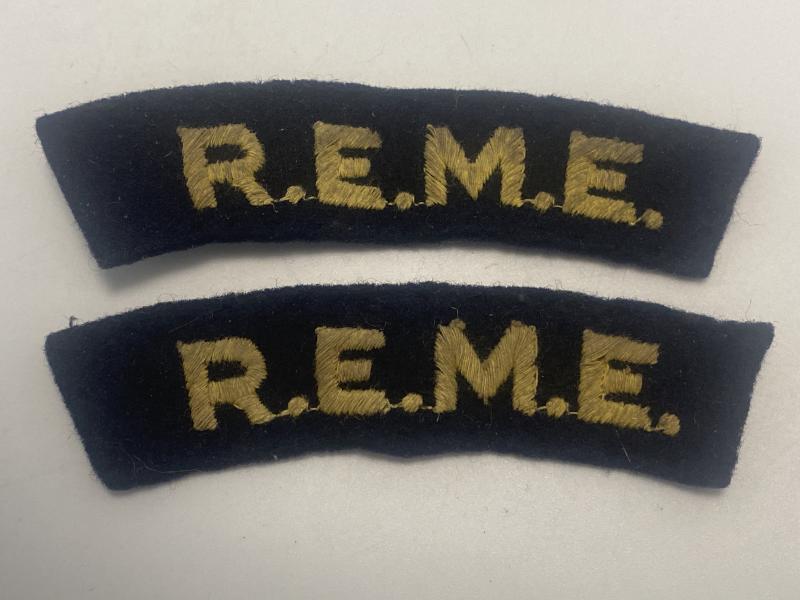 Pair of WW2 REME Shoulder Titles