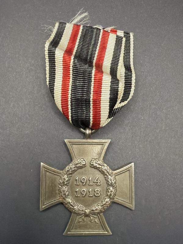 WW1 Non Combatant Hindenburg Cross Medal Maker Marked CW