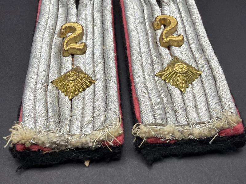 Waffen SS 2nd Panzer Regiment Obersturmfuhrer Officer Shoulder Boards