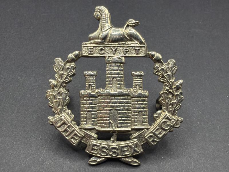 Sterling Silver Essex Regiment Officers Cap Badge