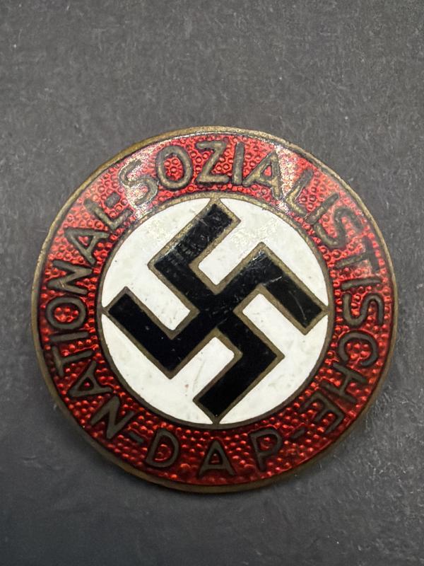 NSDAP Tombak Party Badge M1/99 Wilhelm Peter Leb