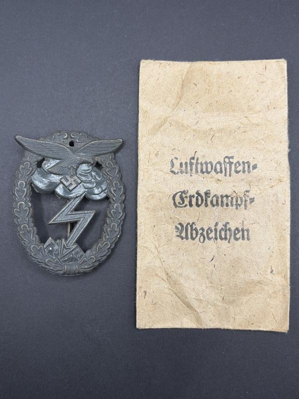 Luftwaffe Ground Assault Badge & Packet Mint Arno Wallpach
