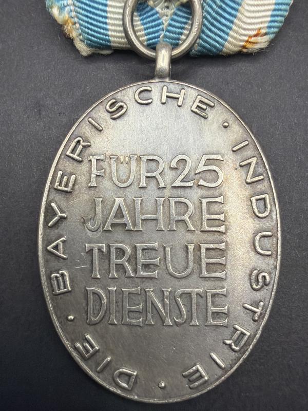 990 Silver Third Reich Bavarian Industry Long Service Medal