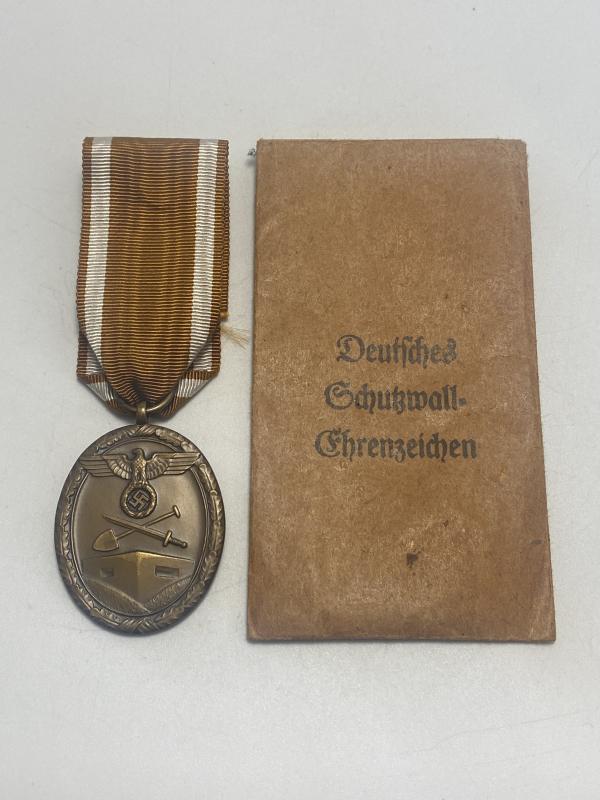 German Westwall Medal With Packet