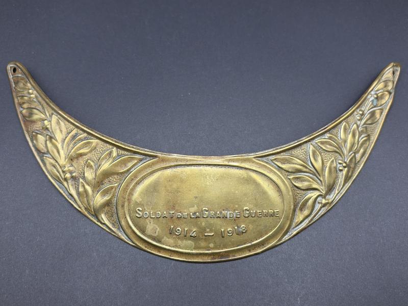 WW1 French Army Soldat De La Grande Guerre Brass Helmet Plate