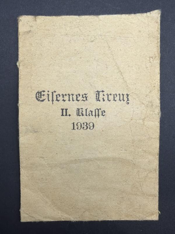 Iron Cross Second Class 1939 Paper Packet Unmarked