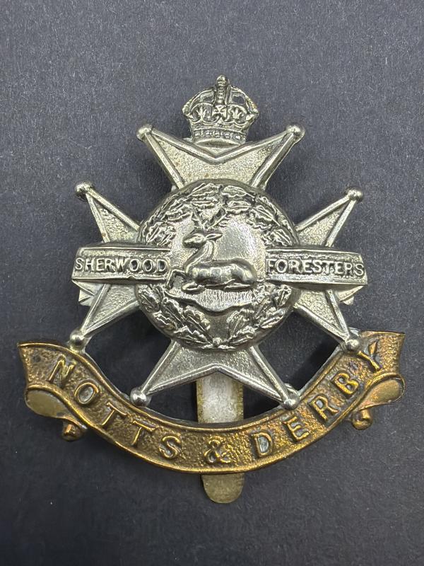 WW1 Sherwood Forresters Notts & Derby Regiment Cap Badge