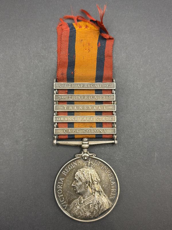 Five Bar South Africa Service Medal 617 3rd CL.Tpr.W.A.Wyatt S.A.C.