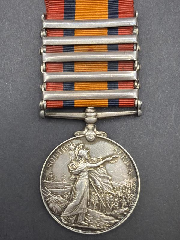 Five Bar South Africa Service Medal 617 3rd CL.Tpr.W.A.Wyatt S.A.C.
