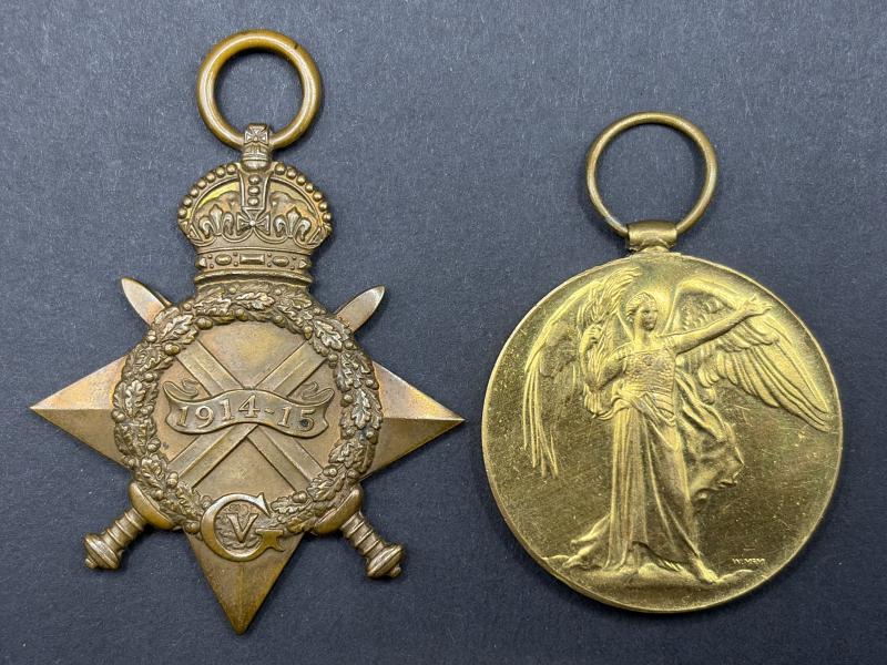 WW1 1914/15 Star & Victory Medal R.M.A. 5975. Gr.H.Banks.
