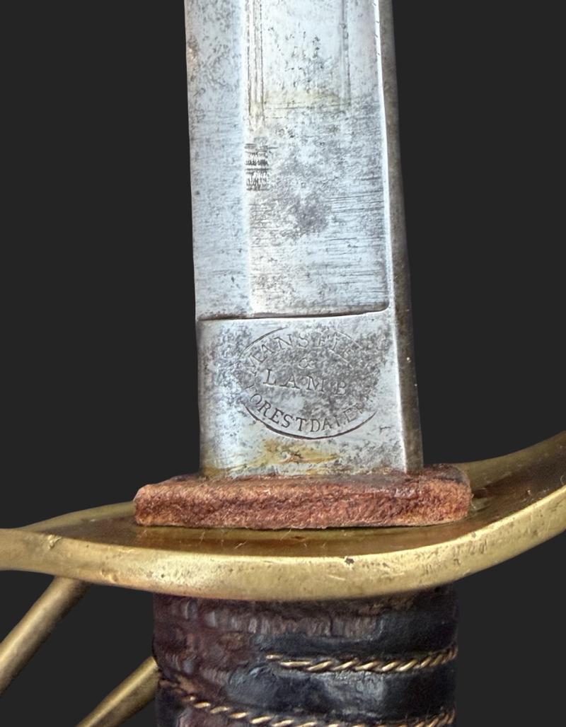American Civil War Model 1860 Light Cavalry Sabre Mansfield & Lamb Forestdale, Rhode Island 1864 Dated