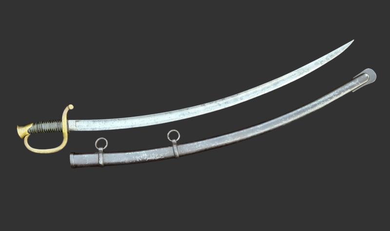 American Civil War Model 1840 Artillery Sabre Made By Ames Manufacturing Company, Chicopee 1862 Dated
