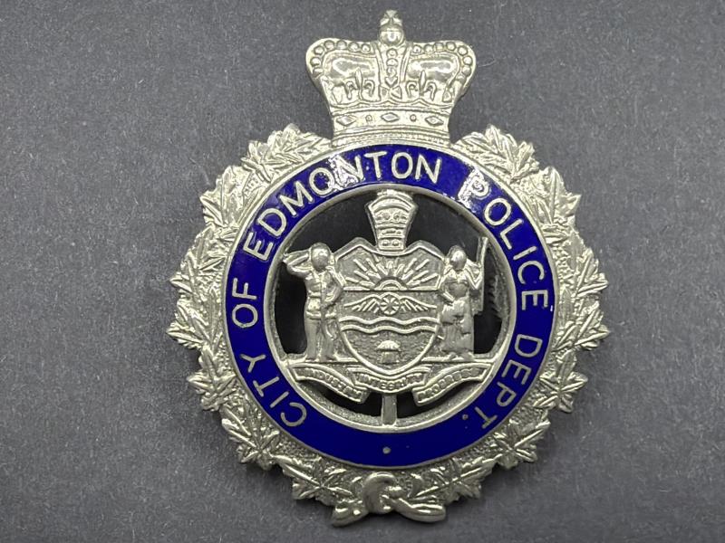 Vintage Canadian City of Edmonton Police Department Cap Badge