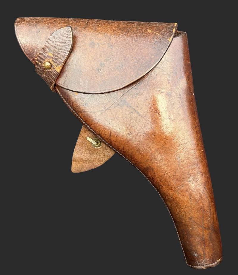 WW1 British Officers .455 Webley Hard Shell Leather Holster