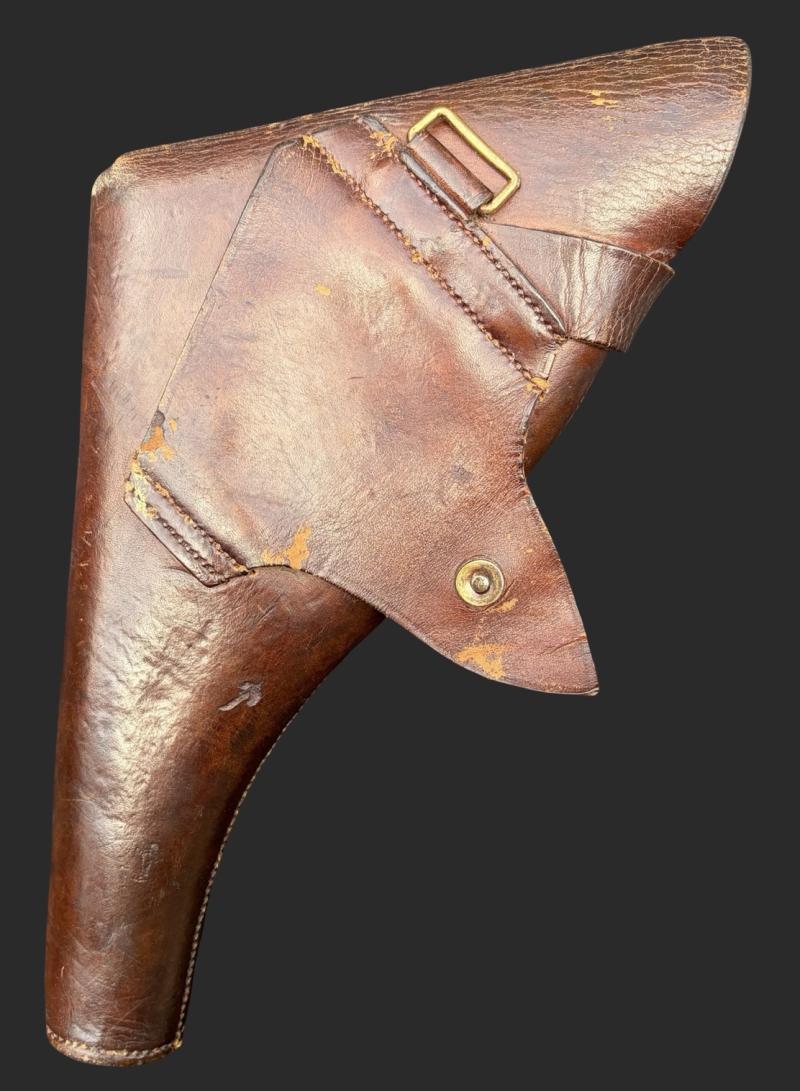 WW1 British Officers .455 Webley Hard Shell Leather Holster