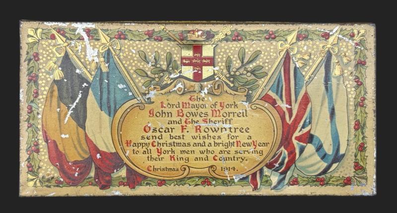 Scarce City of York Lord Mayor Morrell & Oscar Rowntree Chocolate Tin Christmas 1914