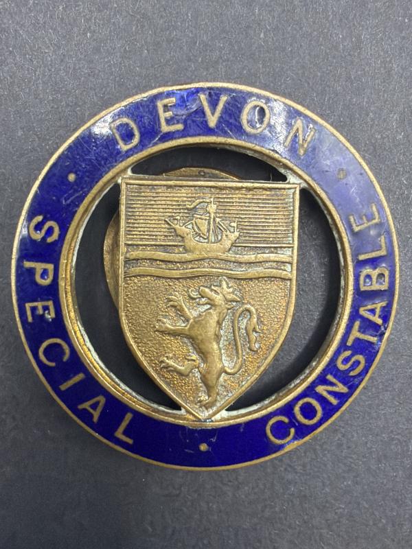 WW1 Devon Special Constabulary Lapel Badge Gaunt Marked