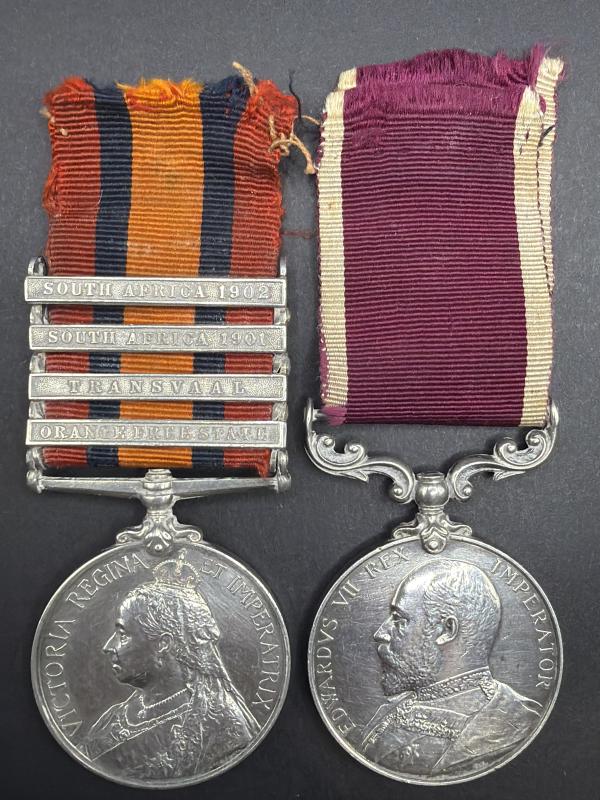 Queens South Africa Medal & Long Service Medal 2872 Pte.J.Allen. Essex Regiment