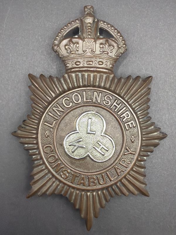 WW2 Blackout King’s Crown Lincolnshire Constabulary Helmet Plate