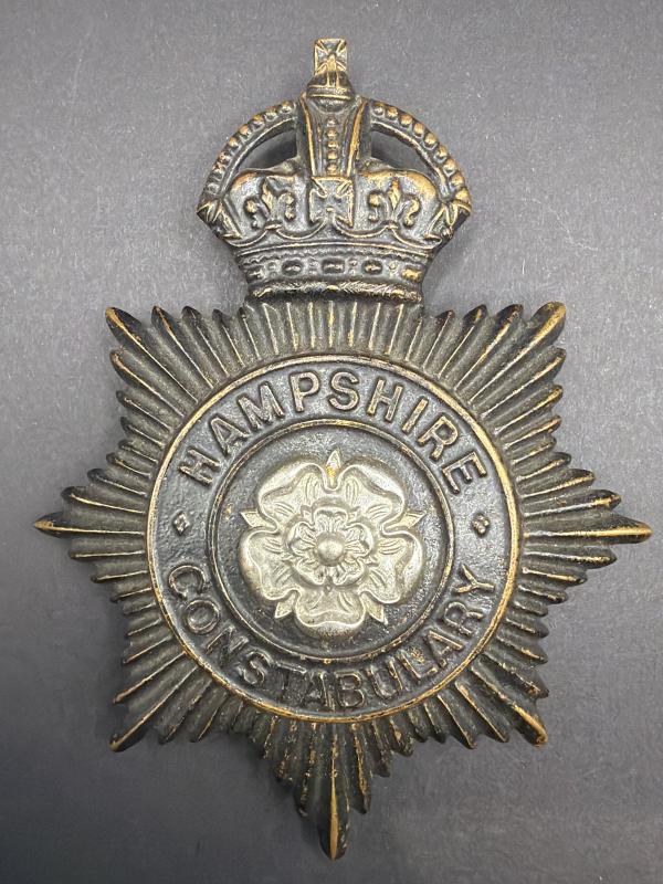 WW2 Blackout King’s Crown Hampshire Constabulary Helmet Plate
