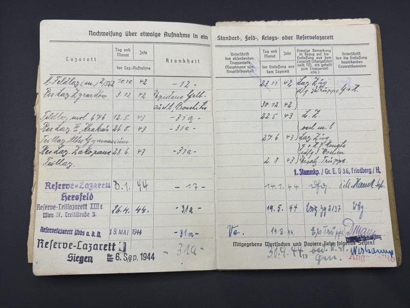 German Army Soldbuch Unteroffizier Heinrich Becker Gren.Regt.57 9th Infantry Division