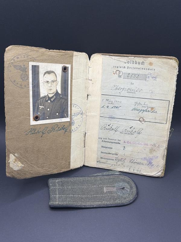 German Army Soldbuch Obergefreiter Rudolf Rudolf Pioneer Unit Kurland Title Recipient