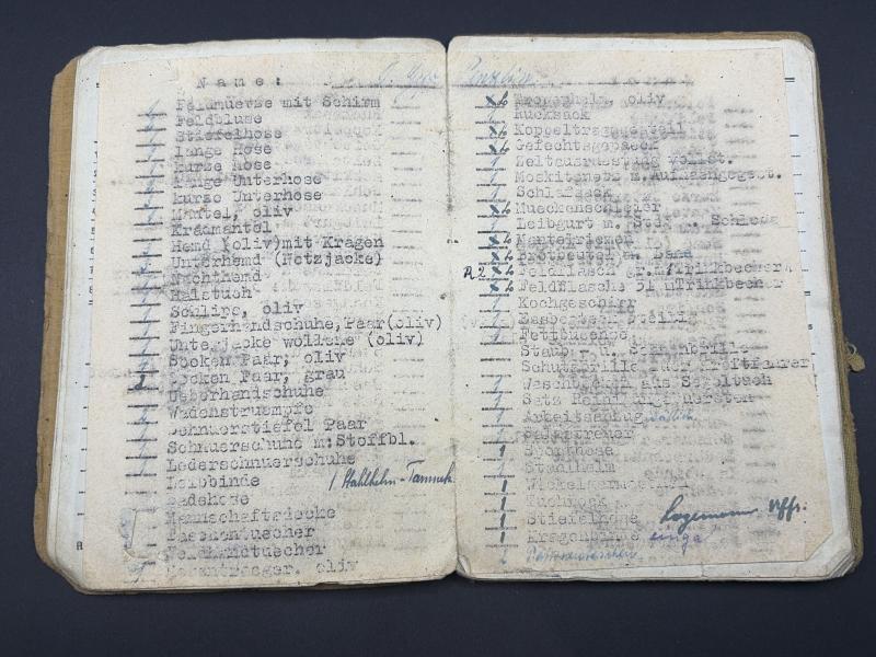 German Army Soldbuch Stabsgefreiter Helmut Penzlin Greece & Western Europe With Many Awards