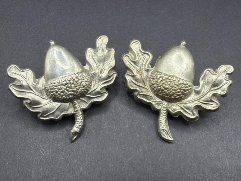 WW1 Period White Metal South Notts Hussars Collar Badges