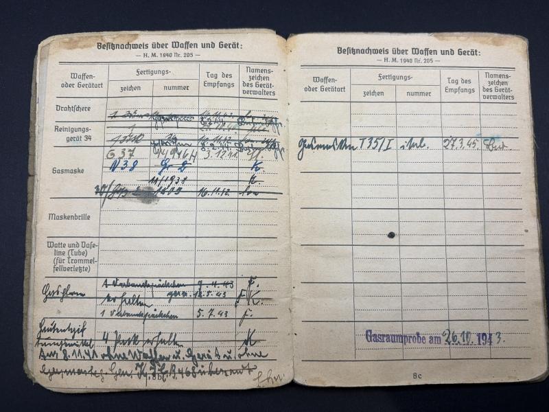 German Army Soldbuch Stabsgefreiter Johann Huber Inf.Regt.468/ Landeschutz Batl.435