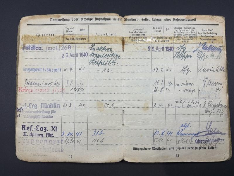 German Army Soldbuch Stabsgefreiter Johann Huber Inf.Regt.468/ Landeschutz Batl.435