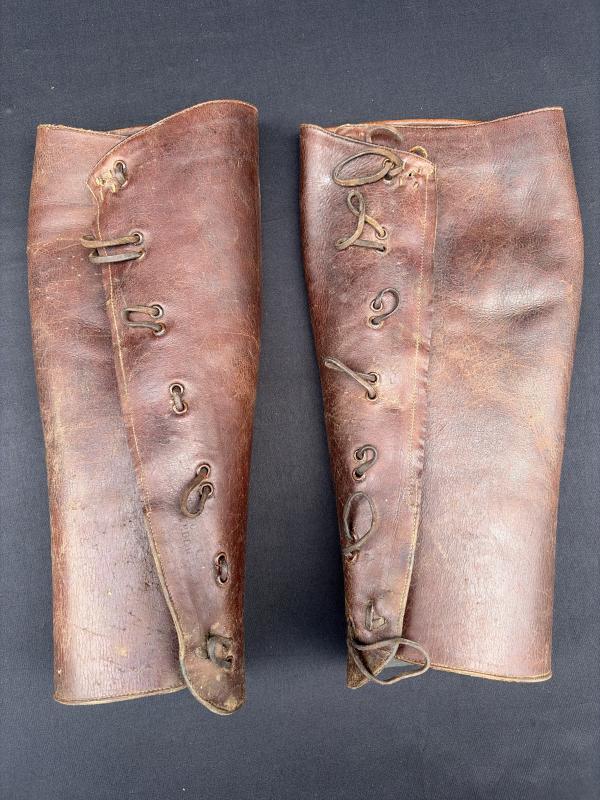 Pair of Private Purchase WW1 British Officers Leather Calf Gaiters