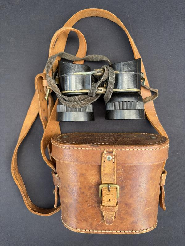 WW2 British Army 2.5X50 Airborne Binoculars With Case