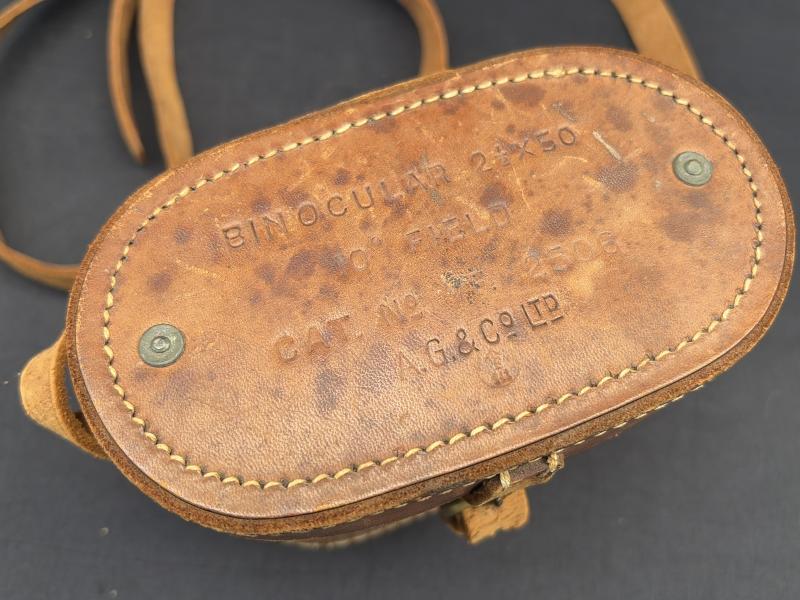 WW2 British Army 2.5X50 Airborne Binoculars With Case