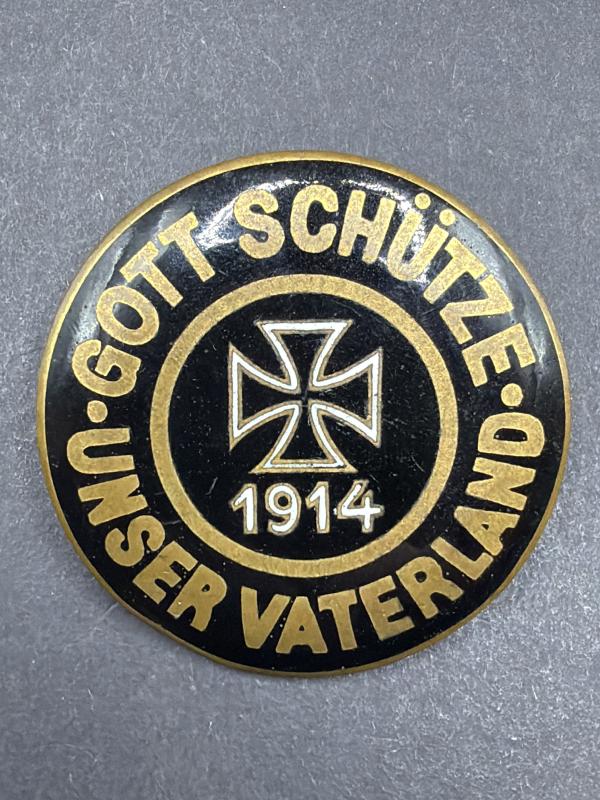 WW1 Enamel Gott Schutze Unser Vaterland Pin Badge