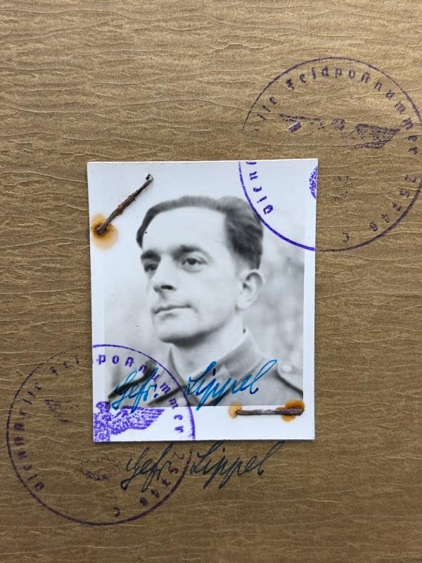 German Army Soldbuch Obergefreiter Walter Lippel A.R.245 (245 ID) Rouen & Arnhem