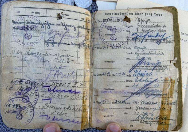 German Army Soldbuch Grouping Sonderfuhrer Paymaster Josef Weissweiler Infantry Regiment 24 & 407